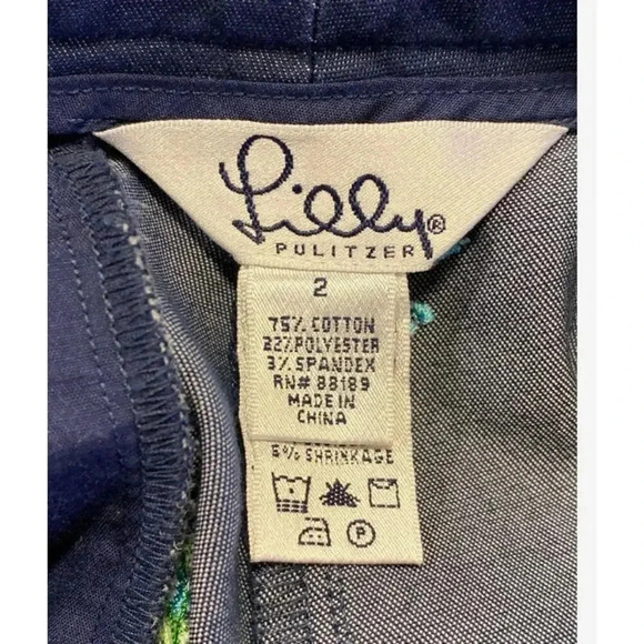 Lilly‎ Pulitzer Women's Navy Monkey Embroidered Capri Jeans - 2 - Picture 4 of 4